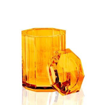 Баночка универсальная Decor Walther Kristall BMD 9x9x14 с крышкой, хрустальное стекло, янтарь 931481