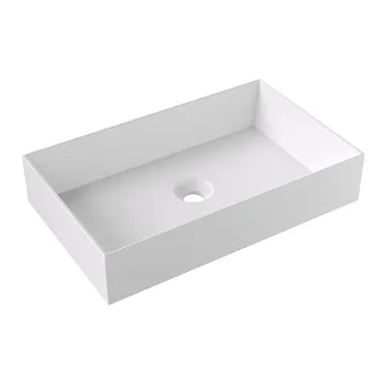 Раковина накладная Alice Spy Rectangular 60x38хВ12, без отверстия под смеситель, белый матовый, 34250109