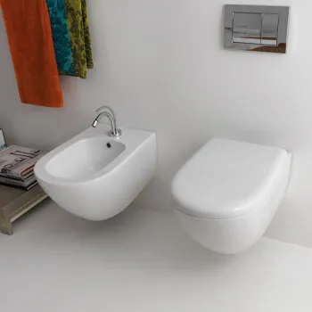 Биде подвесное Kerasan Aquatech c 1отв под смеситель, белый 372401*1