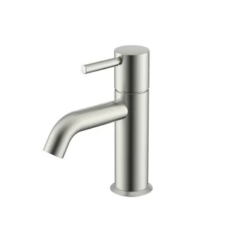 Смеситель для раковины NEMO Round с донным клапаном BRUSH NICKEL NM-2311BN