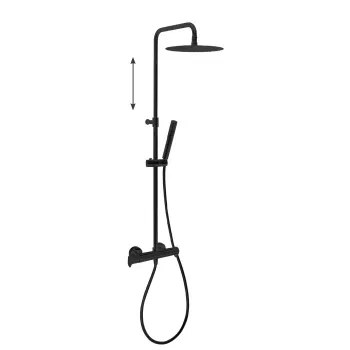 Душевая система Ramonsoler Alexia термостатическая без излива с регулировкой высоты чёрный 365402RM250NM