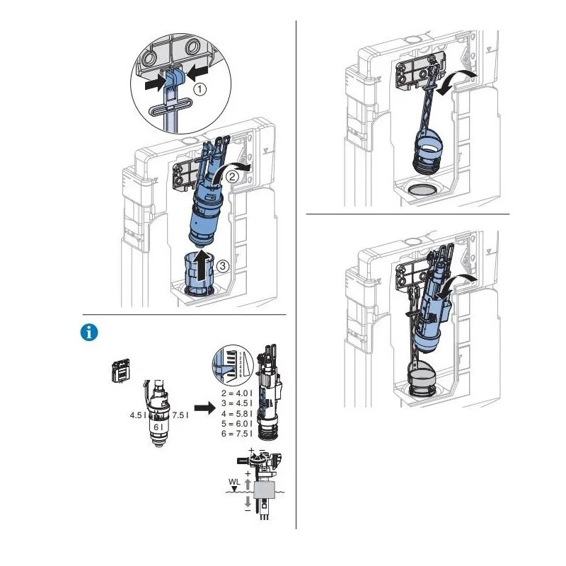 Сливной механизм Geberit 244.820.00.1 белый