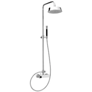 Душевой комплект Cisal Cherie смеситель, стойка с верхним душем, лейка+шланг, хром/черный CH0040246T