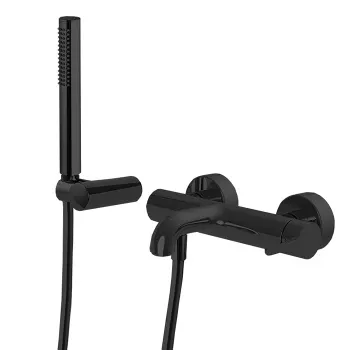 Смеситель для ванны Fima Carlo Frattini Snap настнный, с ручным душем, чёрный матовый F3114NS