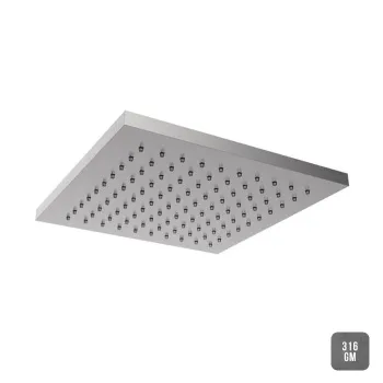 Душевая лейка Almar Ecoair Square 316 250х250, нержавеющая сталь, gun metal 316 brushed pvd E044234.GM316