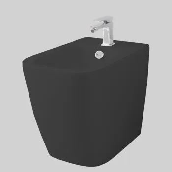 Биде напольное Artceram A16 36х52, 1 отверстие, saniglaze, черный матовый ASB005 17 00