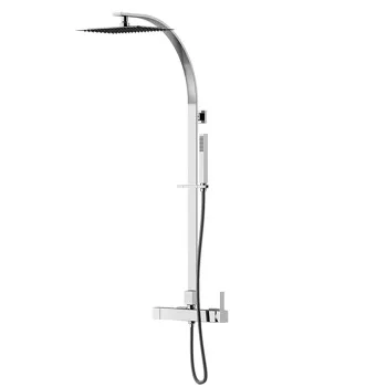 Смеситель для душа Gattoni Color Cube душевая колонка с верхним душем 250 ,ручная лейка, хром 8595/PDC0cr