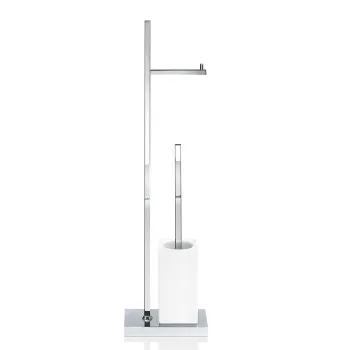 Напольная стойка с ершиком и бумагодержателем Decor Walther DW 6710 фарфор, хром/белый 838500