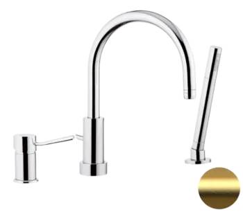 Смеситель для ванны Remer Minimal N072BG, золото брашированное