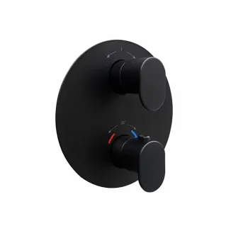 Встраиваемый термостатический смеситель для душа OLE с регулировкой температуры Kerama Marazzi черный матовый 67638EKM.01.093