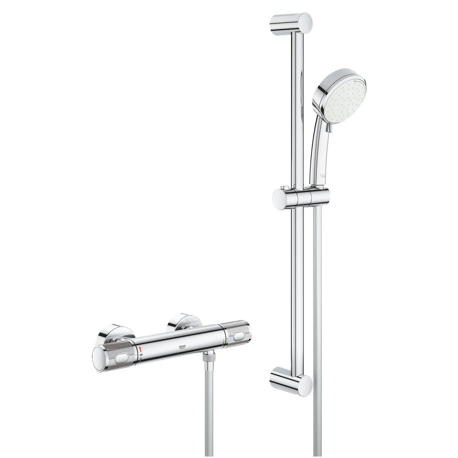 Термостат для душа GROHE Grohtherm 1000 Performance, внешний монтаж 1/2", хром + Душевой гарнитур Te