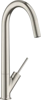 Axor Starck Смеситель для кухни, однорычажный, на 1 отв, излив 216мм, цвет: под сталь 10822800