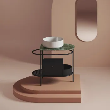 Металлическая консоль с раковиной Artceram Flair ACM037 17