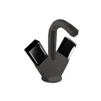 Смеситель для биде Fantini Venezia на 1 отверстие, двухвентильный, без ручек, без донного клапана, Matt Gun Metal PVD 29 P5 N462SWF