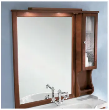 Зеркало в раме со шкафчиком правым без ручек Eban Arianna/eleonora/federica DX 102x104h, noce FCPLS102DN noce*1