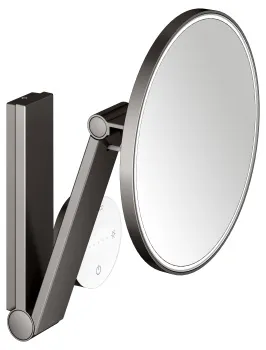 Косметическое зеркало с подсветкой Keuco Ilook_move 21 17612359002 увеличение х5, титан чёрный шлифованный