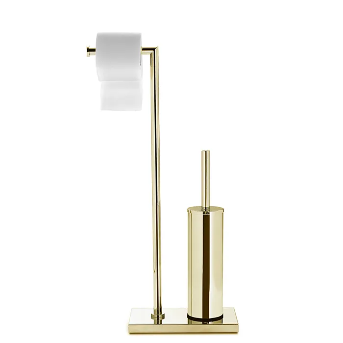 3SC Piantane Напольная стойка с держателем тб и ёршиком, цвет: золото 24к. Lucido SIMO52GD