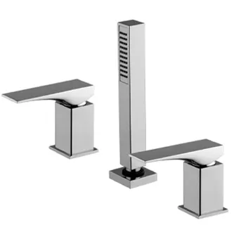 Смеситель на борт ванны Fima Carlo Frattini Zeta на 3 отверстие, с ручным душем, хром F3974/1NCR