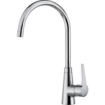 Смесители для кухни Cisal Kitchen однорычажный, на 1 отверстие для кухни,с поворотным изливом 193 мм, хром LC00002021