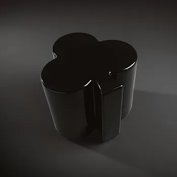 Столик декоративный на стальной основе Kerasan Artwork FIORI, 50х50х41, черный глянцевый 4716K2