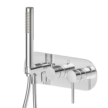 Смеситель для душа Newform Xt на 2 выхода, ручной душ, кронштейн, на декоративной платине, для 31030, хром 4269E.21.018