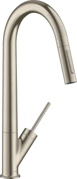 Axor Starck Смеситель для кухни, на 1 отв., с вытяжным изливом, цвет: шлифованный никель 10821820