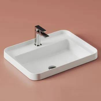 Раковина Artceram Fuori Scala 60х45, встраиваемая, с 1 отв.под смеситель,без перелива, белый матовый TFL034 05 00 bi matt *1