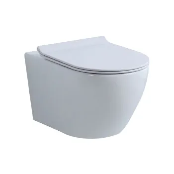 Унитаз подвесной NEMO  Подвесной БЕЗОБОДКОВЫЙ унитаз 560360350 c сиденьем Soft close цвет-белый 817B-3