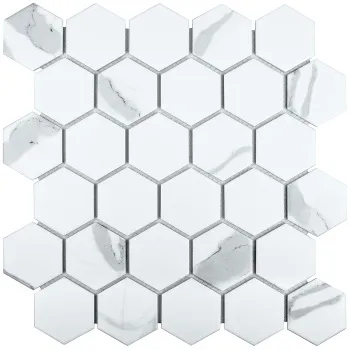 Керамическая мозаика Starmosaic Geometry Hexagon Small Carrara Matt (pmmt83017) 265x2786 шт