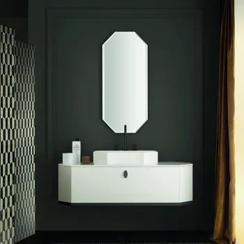 Раковина Vitage Milldue Edition Dandy CRYSTAL 664х472х120, без перелива, c 3 отверстиями для смесителя, Ceramilux, с донным клапаном, бел глянцевый 7643.J17.3 (С МЕБЕЛЬЮ)