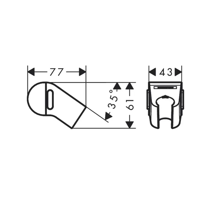 HG WallStoris Слайдер с кнопкой, матовый черный  (Держатель лейки душа, монтируется на штангу)