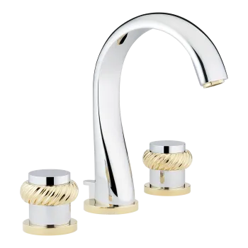 Смеситель для раковины THG Diplomate Roped Rings U4C-G02-151 хром/золото