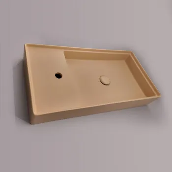 Раковина накладная ArtCeram Scalino 75х38хh11,5, 1 отв под смеситель, без перелива, giallo zinco SCL004 12 00 giallo zinco *1 САЛОН