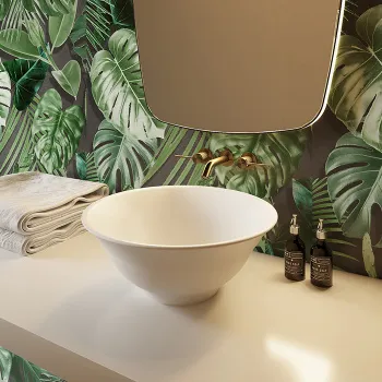 Раковина Tw BARBRO 460 C для установки на столешницу 460, без перелива, белый матовый TWCL2103BO