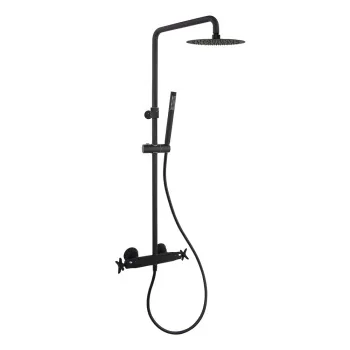 Душевая система Ramonsoler Adagio термостатическая без излива с регулировкой высоты чёрный 915401RM250NM