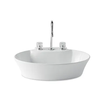 Раковина Oasis Calla 625х440х160 для установки на столешницу, с 3 отверстиями для смесителя, белый 0CALAOVBL3