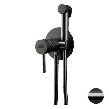 Смеситель с гигиеническим душем Remer X-style черный брашированный хром X65WCFP