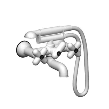 Смеситель для ванны Fantini I Balocchi настенный, излив 155, с ручн.душем, белый матовый 60 29 0515