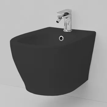 Биде подвесное Artceram TEN 52х36, 1 отв под смеситель, черный матовый TEB004 17 00