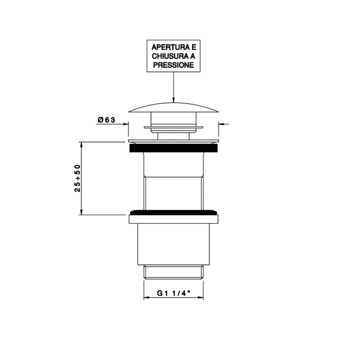 Донный клапан Nicolazzi  клик-клак 1/4 без перелива 5553BZ