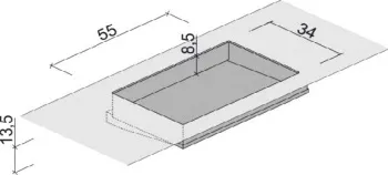 Раковина Brenta D-Line 55х34 см из композита Solid Surface встраиваемая снизу с щелевым сливом DLN0210