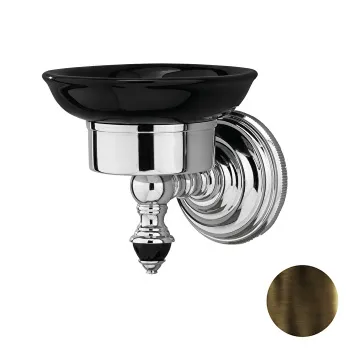 Мыльница подвесная Devon&Devon Black Diamond черная керамика бронза BLKD501BRNE