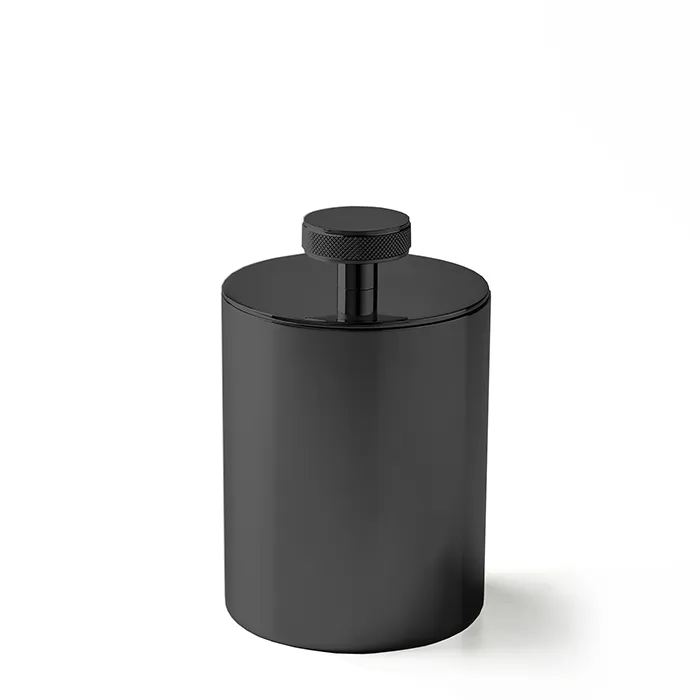 3SC Metal Tonda Баночка универсальная, D8хh13 см, с крышкой, настольная, цвет: черный матовый MET49ANO