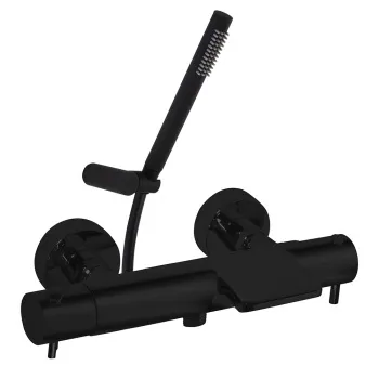 Смеситель термостатический Ramonsoler Odisea для ванны (каскад) с душевым комплектом черный 393901DNM