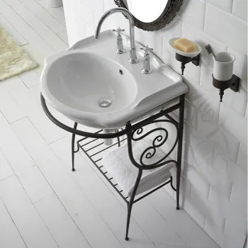 Консоль с раковиной напольная Globo Paestum 71х58см, на 1 отв., met.antico, раковина белая PA034 met.antico