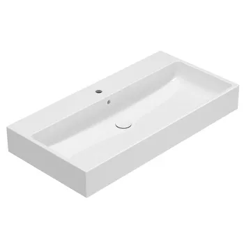 Раковина Globo T-Edge 100х50х13см., 1 отв., накладная, белый SCQ100.BI