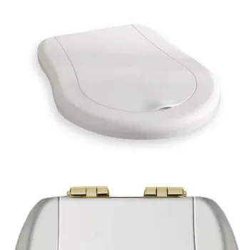 Сиденье для унитаза Kerasan Retro белый/золото, микролифт 108501 bi/oro