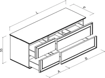 Тумба под раковину Brenta Lester 100 см подвесной глянцевый 4 ящика (LR230.100.70.49.G)