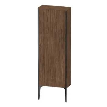 Duravit XViu Шкаф подвесной 1330x500x240мм, с 1 дверью, 3 стеклянными полками (петли справа), цвет: walnut dark/черный матовый