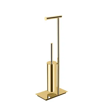 Стойка напольная с держателем туалетной бумаги и ершиком Colombo Square PVD золото матовое B9907.OM